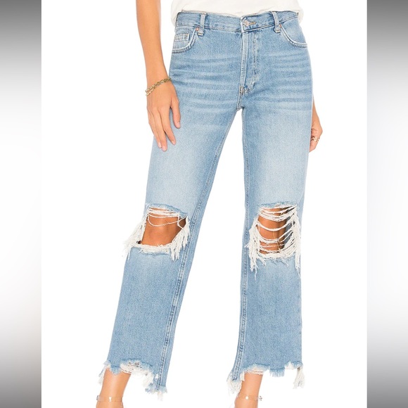 Free People Maggie Mid Rise Straight Leg Jeans - Picture 6 of 16